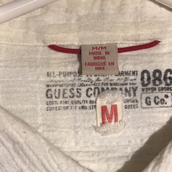 Guess Mens Long Sleeve White Button Down - Picture 5 of 16